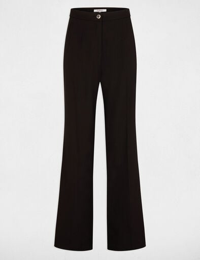 Flare broek met plooien zwart vrouw