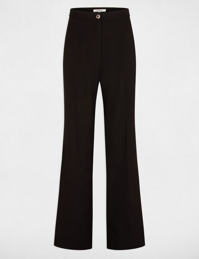 flare broek met plooien zwart vrouw Flare broek met plooien zwart vrouw