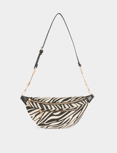 Sac banane imprimé zèbre ivoire femme