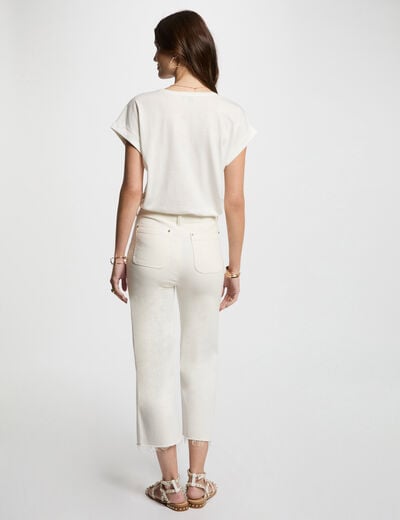 T-shirt à inscription blanc femme