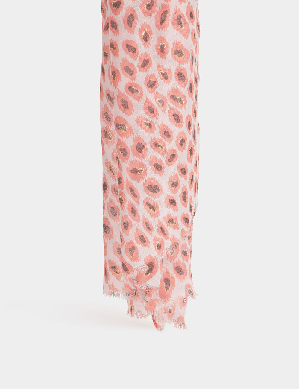 Foulard imprim&eacute; animalier rose femme