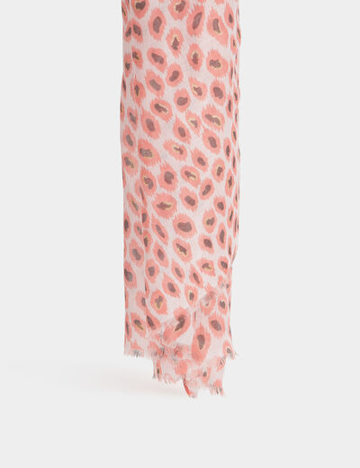 Foulard imprim&eacute; animalier rose femme