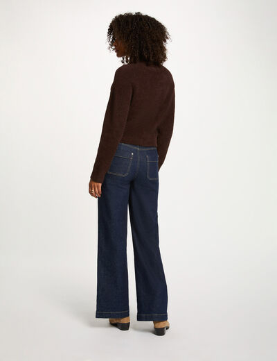Gilet manches longues marron foncé femme