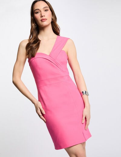 Robe courte ajustée rose femme