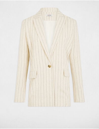 Gestreepte blazer beige vrouw