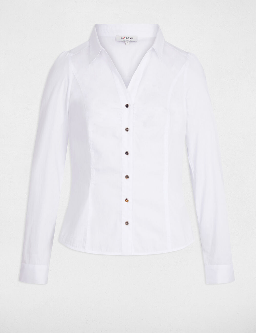 Chemise manches longues blanc femme