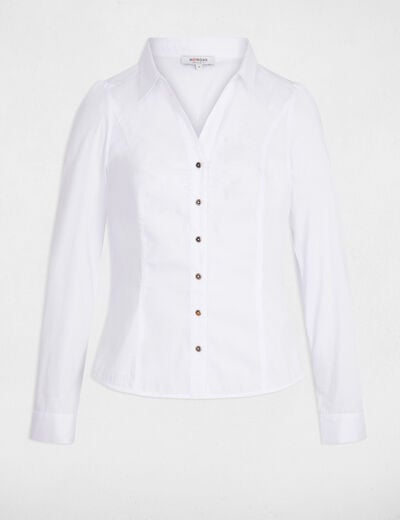 Shirt met lange mouwen helder wit vrouw