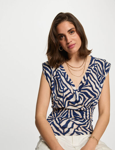 T-shirt manches courtes multicolore femme