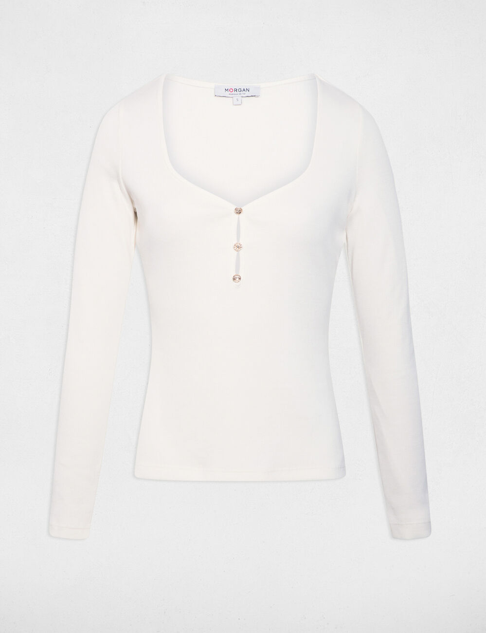 T-shirt col coeur blanc femme