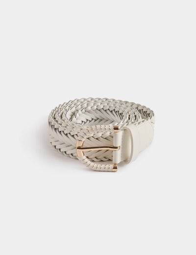 Ceinture tressée ivoire femme
