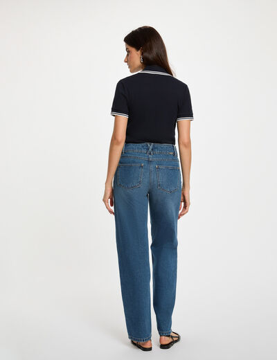 Getailleerd poloshirt marineblauw vrouw