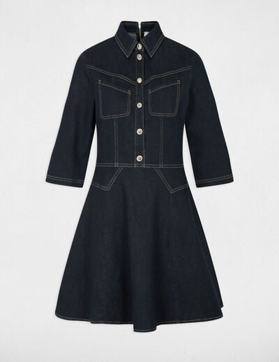 Robe courte en jean denim brut femme