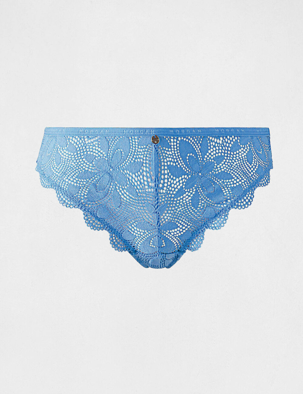 Shorty dentelle bleu femme