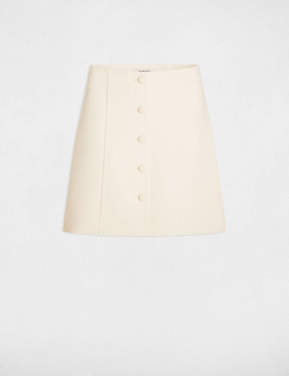 Jupe courte ajust&eacute;e creme femme