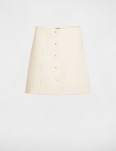 Jupe courte ajust&eacute;e creme femme
