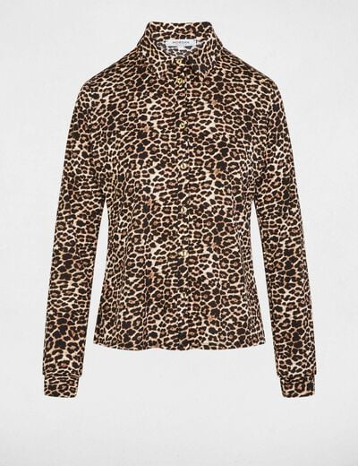 Rechte blouse met reverskraag meerkleurig vrouw