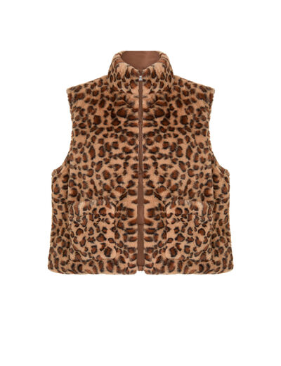 Veste fausse fourrure multicolore femme