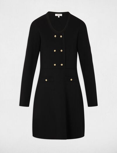 Robe courte trapèze noir femme