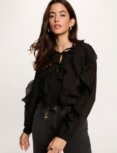 Chemise ajust&eacute;e noir femme