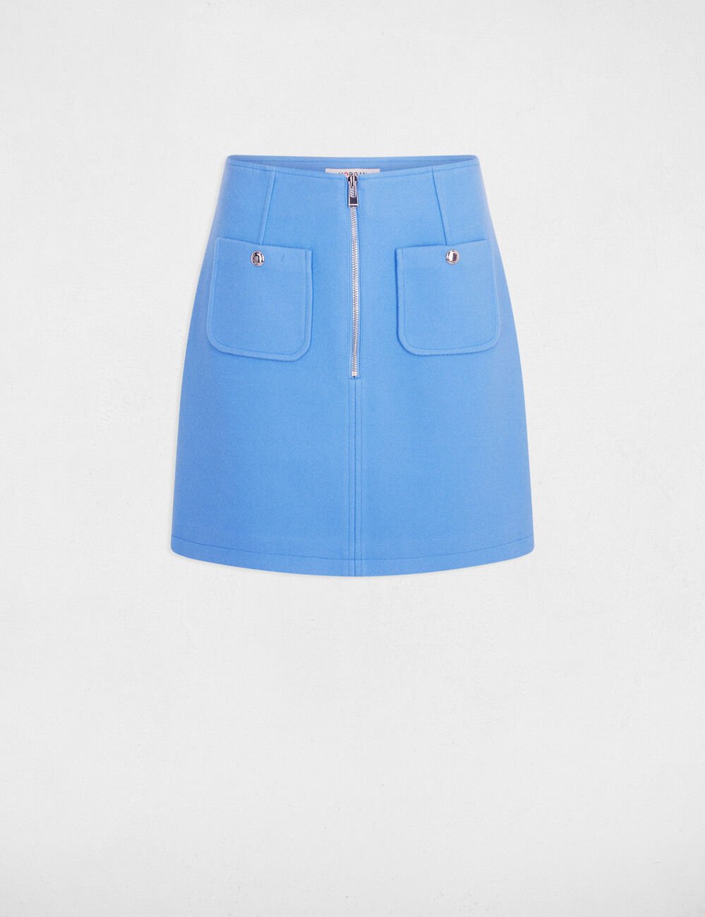 Korte rok met rits bleu vrouw