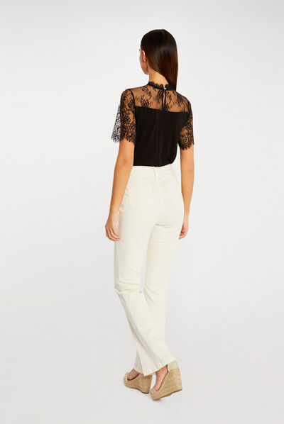 T-shirt à manches courtes noir femme