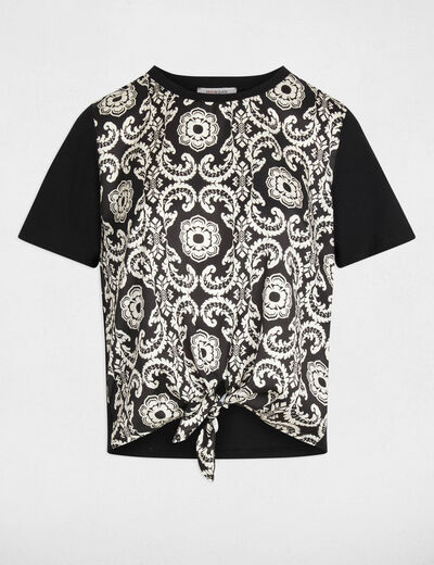 Cropped T-shirt met print helder wit vrouw