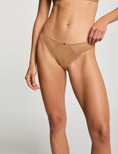 Lage taille kanten slip goudgeel vrouw