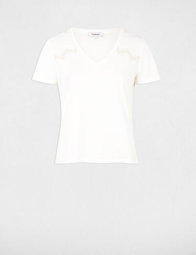 T-shirt manches courtes blanc femme
