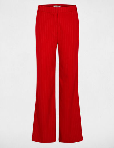 Hoge taille rechte broek rood vrouw