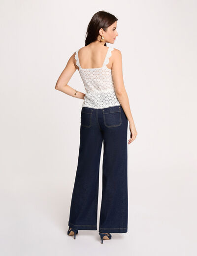 Mouwloze top helder wit vrouw