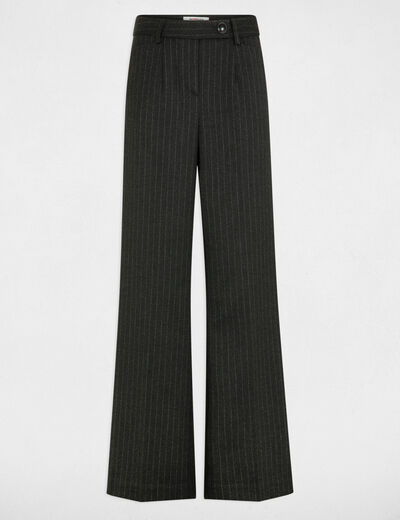 Gestreepte brede broek donkergrijs vrouw