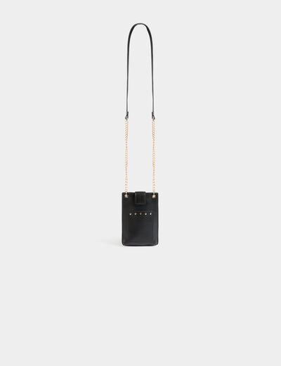 Telefoonpouch met studsdetails zwart vrouw