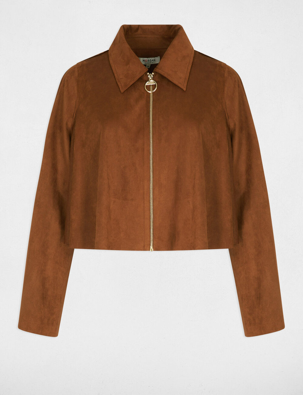 Oversized kort jasje cognacbruin vrouw