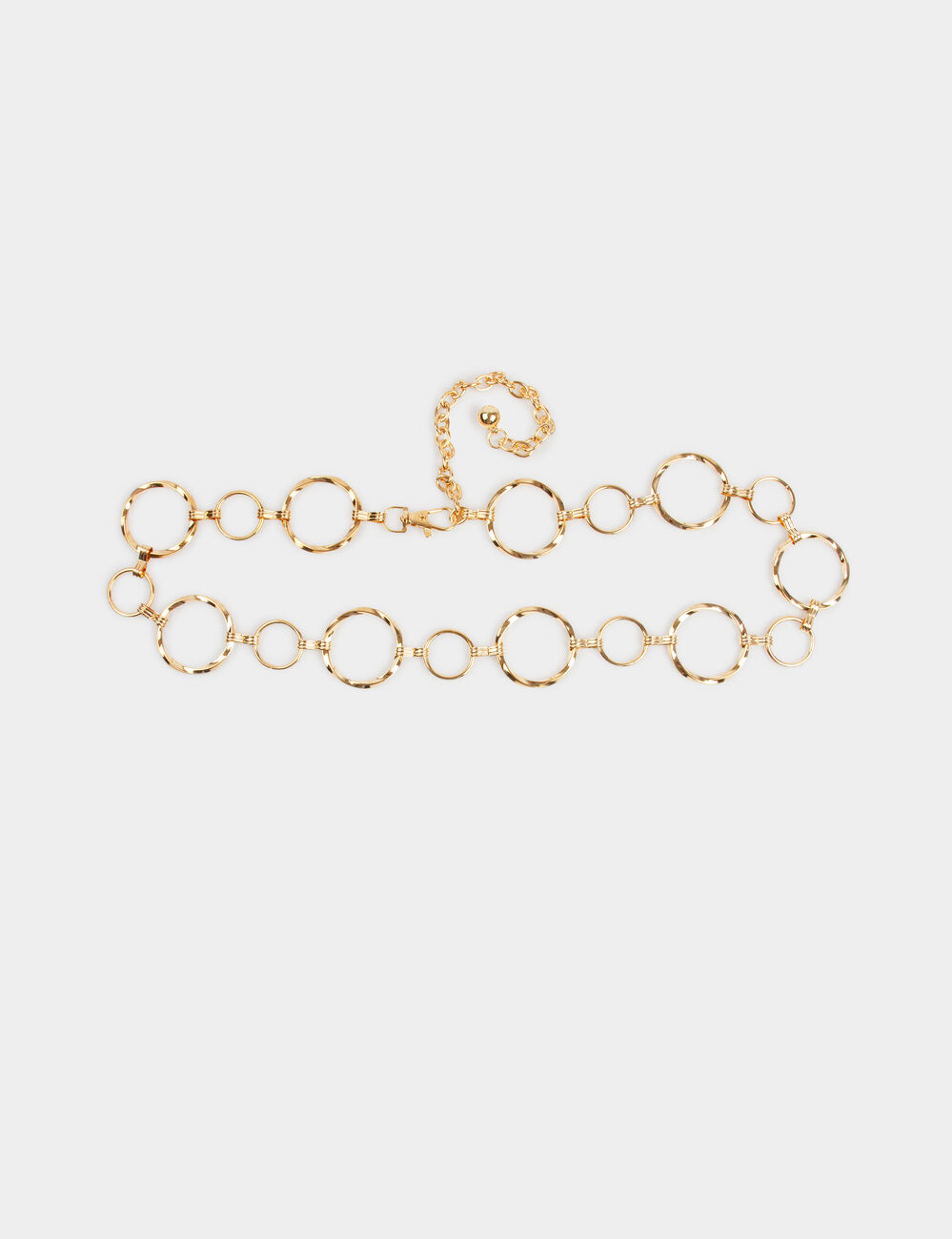 Riem met metalen ringen goudgeel vrouw