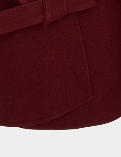 Cape met ceintuur bordeaux vrouw