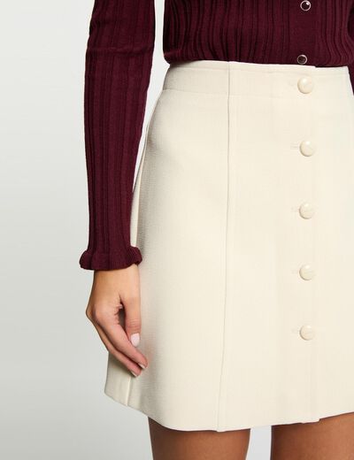 Jupe courte ajust&eacute;e creme femme