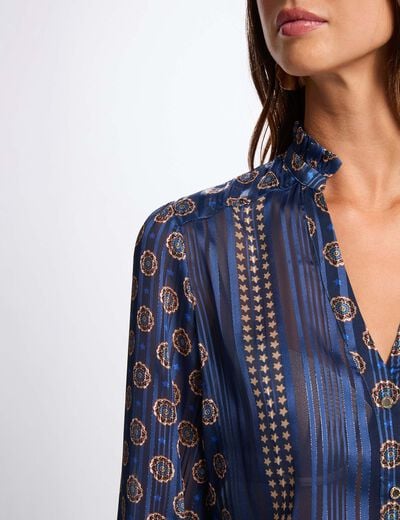 Chemise fluide imprimée multicolore femme