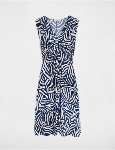 Robe courte ajustée imprimée multicolore femme