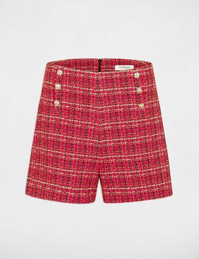 Short droit tweed multico femme