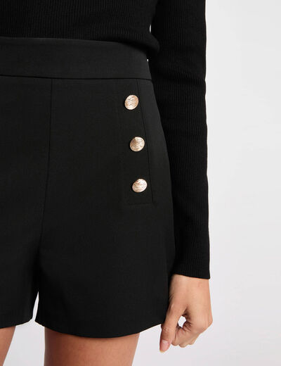 Short taille haute noir femme