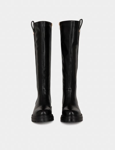 Botte similicuir noir femme