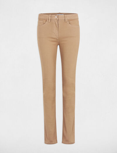 Pantalon droit camel femme