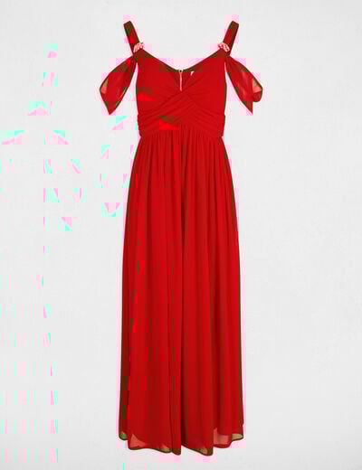 Lange jurk rood vrouw