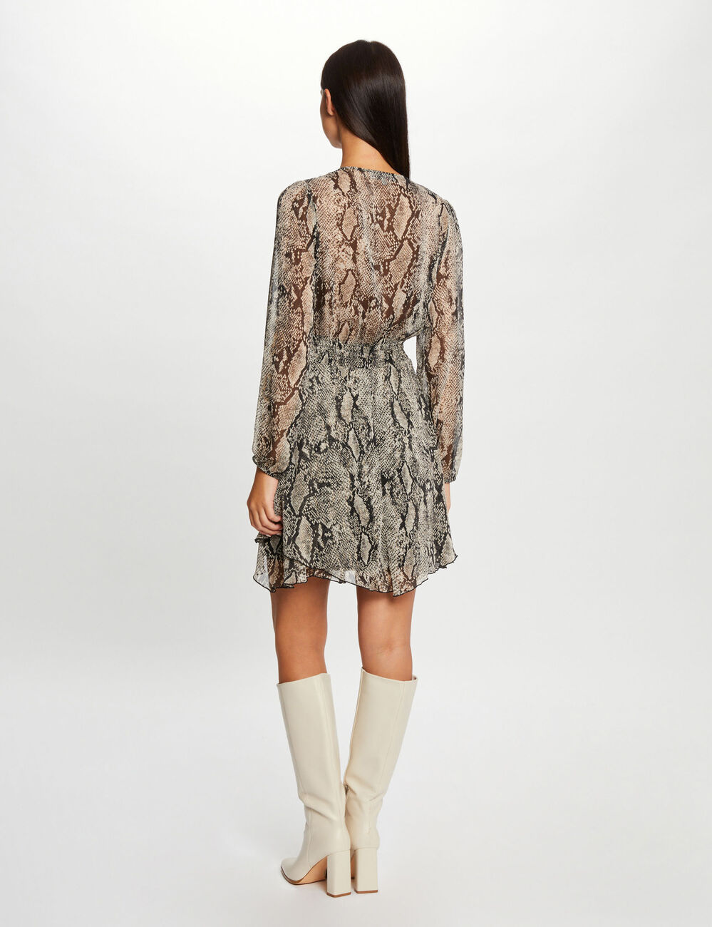 Uitlopende jurk met pythonprint meerkleurig vrouw