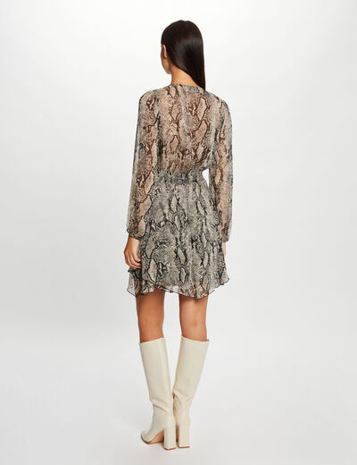 Uitlopende jurk met pythonprint meerkleurig vrouw