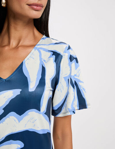 Asymmetrische jurk met print meerkleurig vrouw