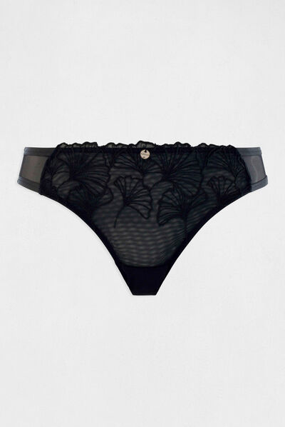 Slip en dentelle noir femme