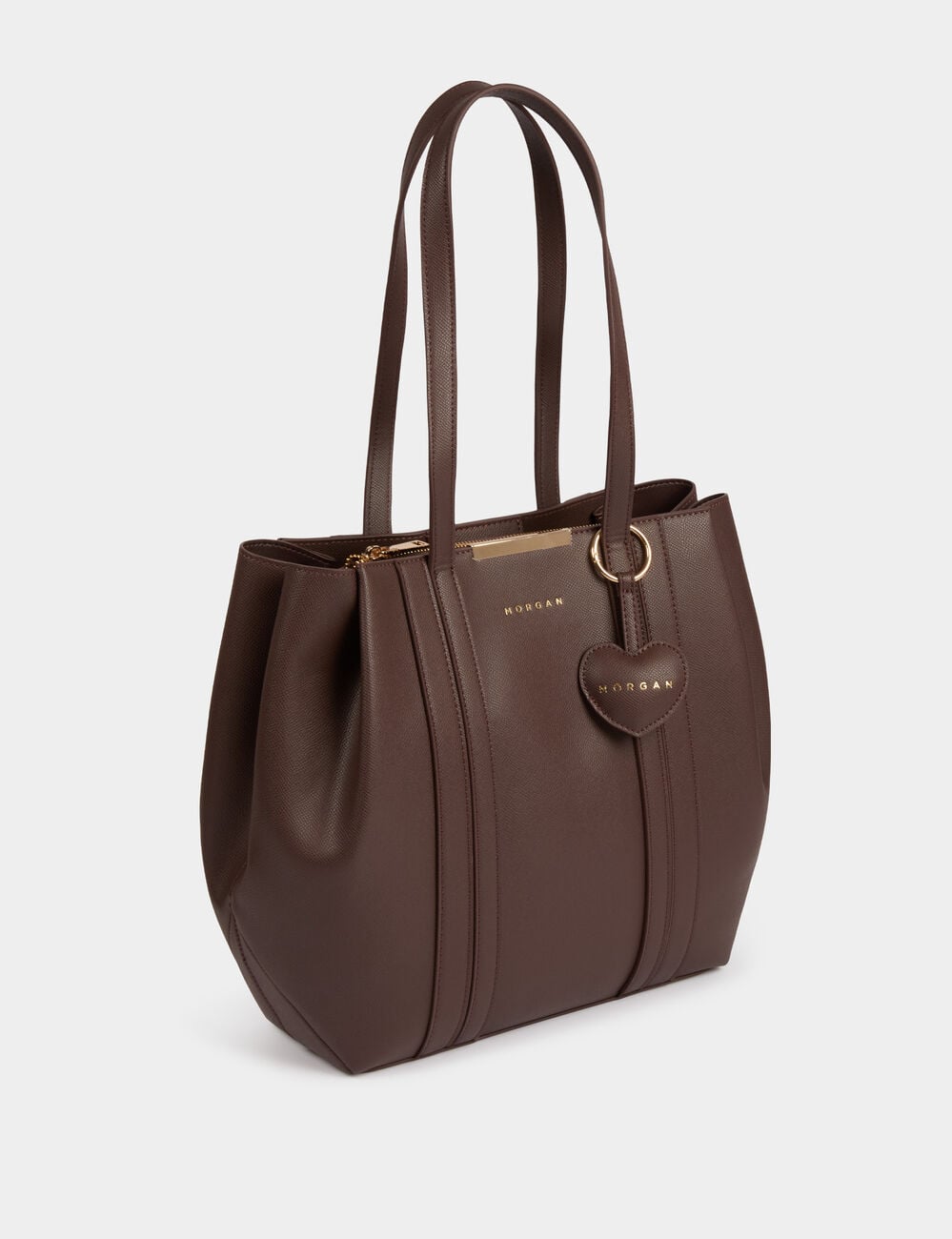 Shopper van imitatieleer donker bruin vrouw