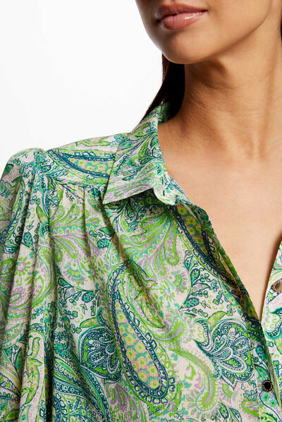 Chemise manches longues imprimée multico femme