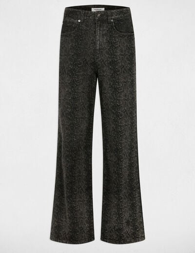 Jean large taille haute multicolore femme